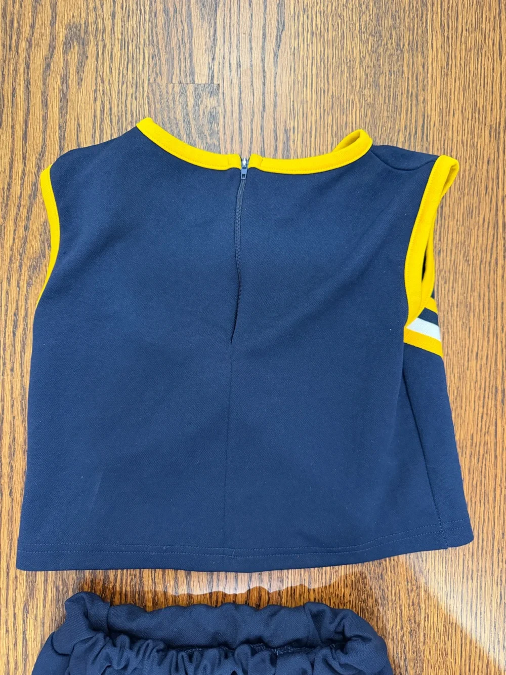 Girls Navy and Yellow Cheer Skirt Set - University M Style